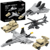 Apostrophe Games 5 Military Building Block Sets (730 Pieces) F/A-18 Hornet, F-14 Tomcat Fighter Jet, AH-64 Apache Helicopter, M2 Bradley Tank,