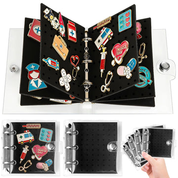 2Pcs Mini Enamel Pin Display Book for Collectors - Portable Pin Trading Book Organizer Case with Protective Pages, Compact Pin Holder Binder for