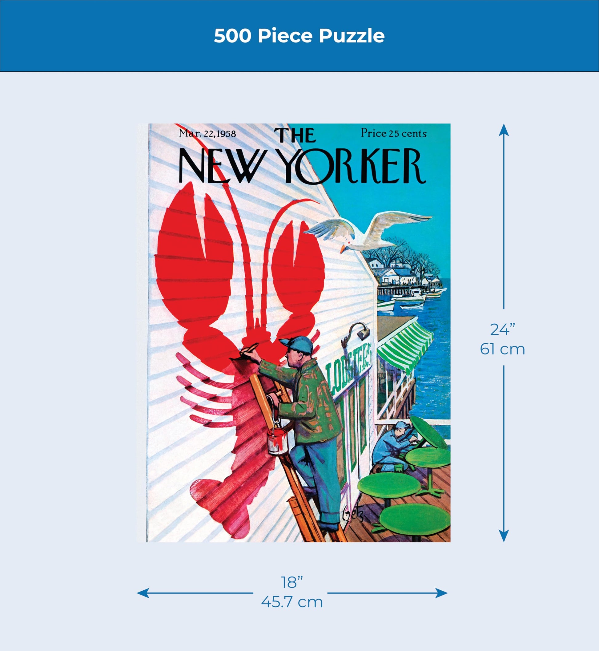 New York Puzzle Company - New Yorker Seaside Cafe - 500 Piece Jigsaw Puzzle