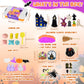 Halloween Sensory Bin Sandbox Set for Kids, Play Sand Art Kit with 2.2 lbs Magical Sand, Sandbox with Sensory Toys, Castle Moulds, for Toddlers, Girls