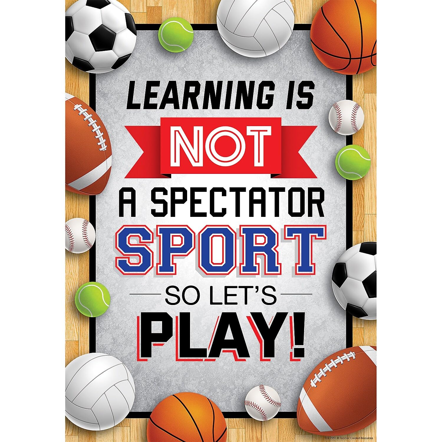 Teacher Created Resources Learning is Not a Spectator Sport so Let's Play! Positive Poster