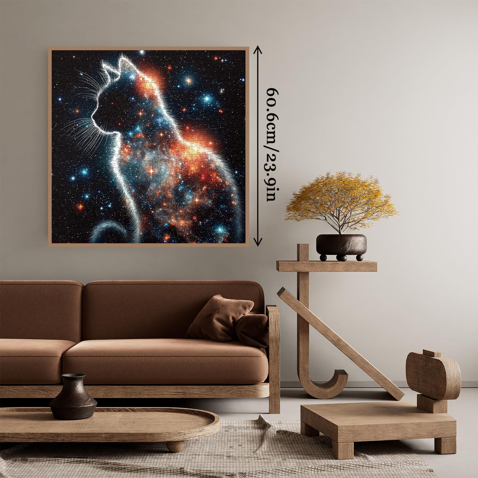 Larkipuzz Funny Mystery Cat Starry Night Puzzles for Adults 1000 Pieces