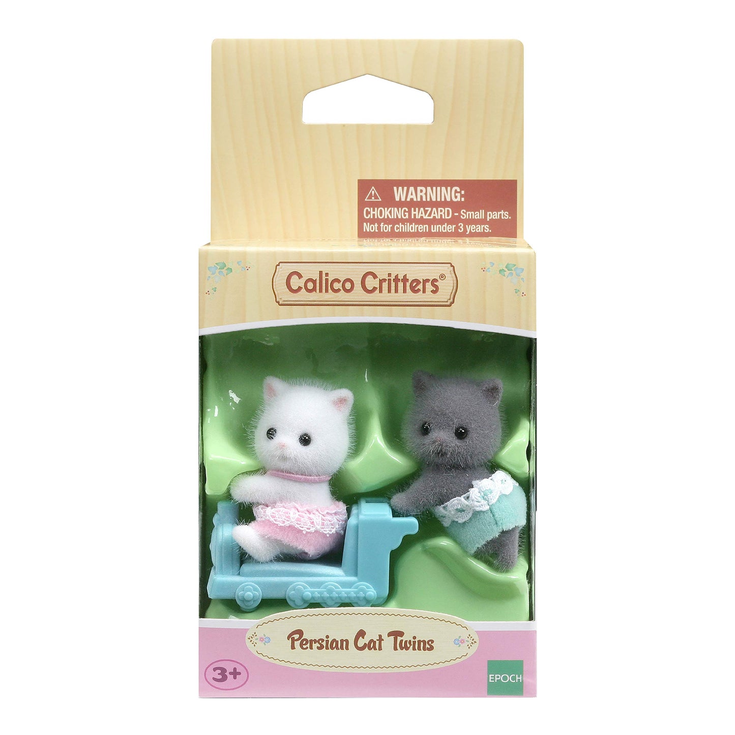 Calico Critters Persian Cat Twins - Two Collectible Figures & Pushcart Accessory Included