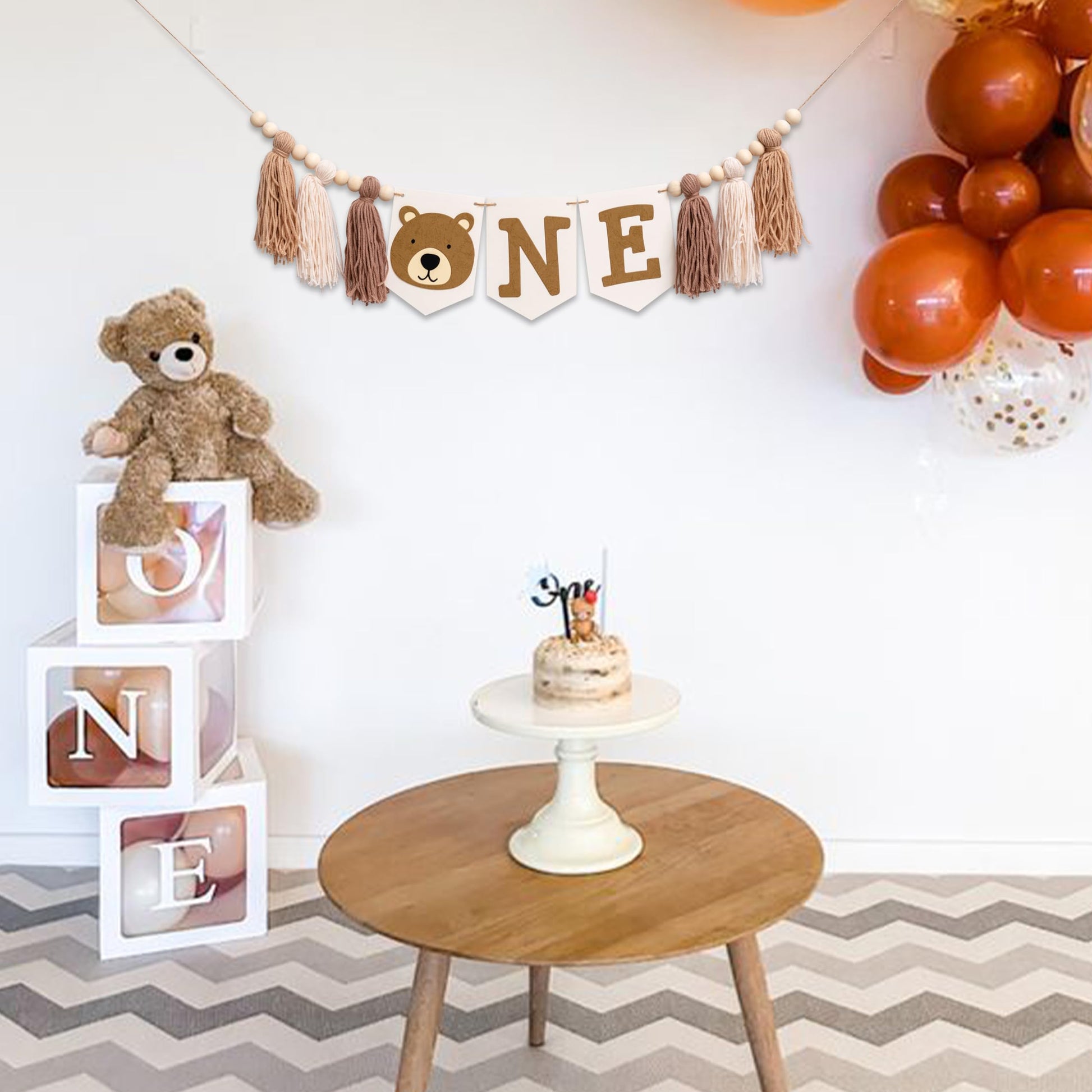 CIEQR Bear Highchair Banner 1st Birthday