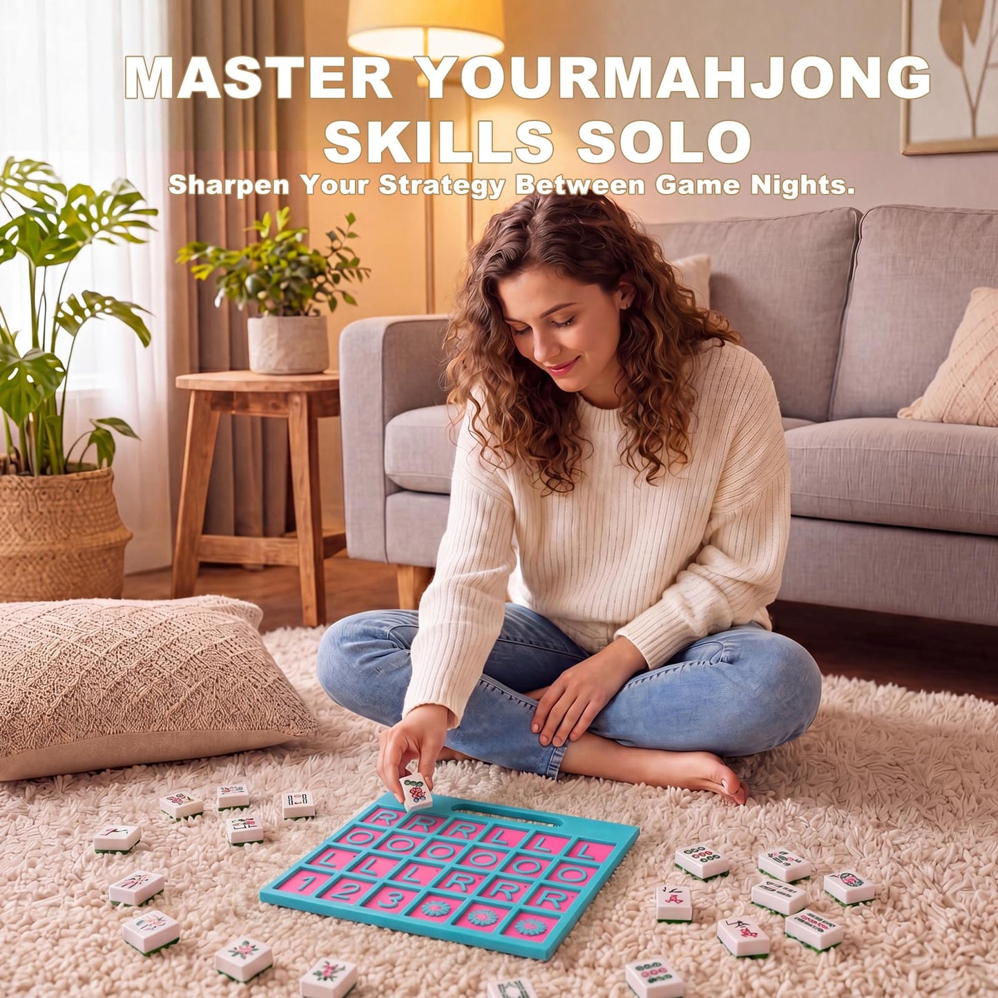 Eccentfit Mahjong Solo Practice Board - 2026 Solo Training Tool for Charleston Passing Sequence - Mahjong Learning Aid for Left, Right, Across Tiles