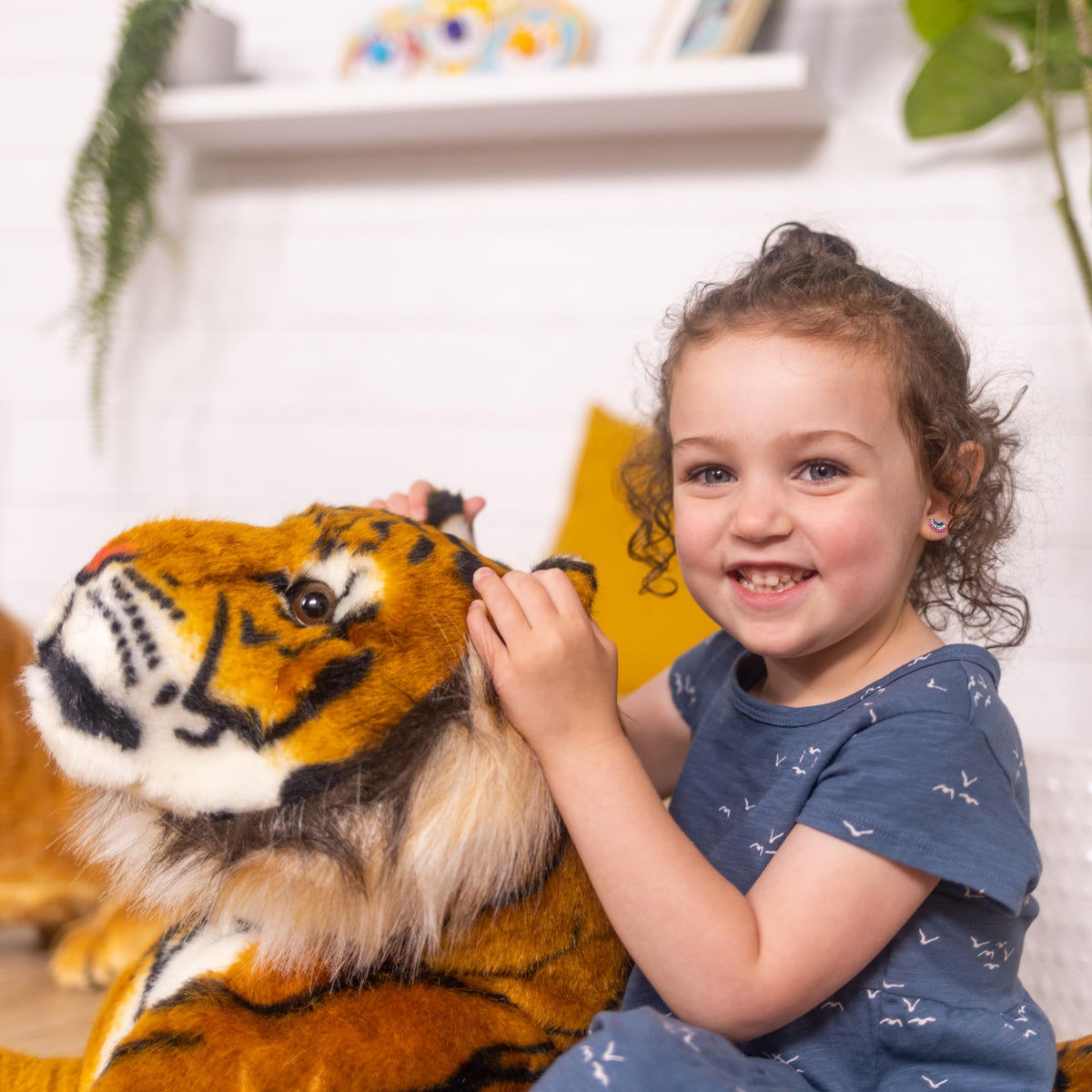 Melissa & Doug Giant Tiger - Lifelike Stuffed Animal, Over 5 Feet Long (Includes Tail) Giant Stuffed Tiger Plush Toy