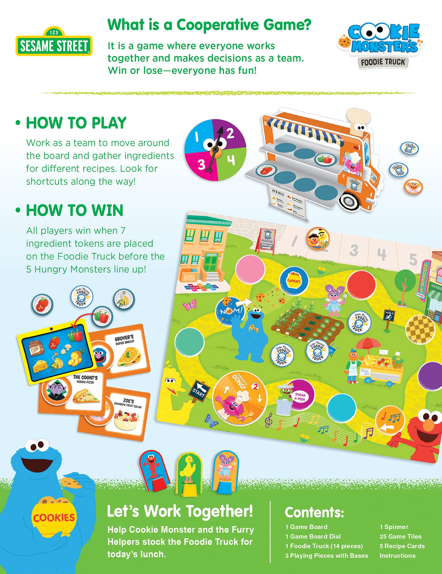 Masterpieces Sesame Street - Cookie Monster Cooperative Game - Fun Family Entertainment for Kids and Adults - Educational, Engaging, and Perfect