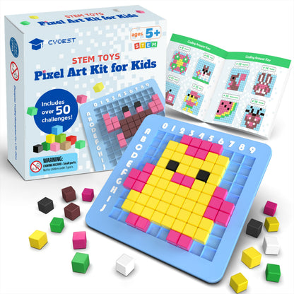 STEM Toys Pixel Art Kit for Kids - Arts and Crafts for Boys & Girls - Educational Science Kits & STEM Activities for Kids Ages 5-8-12 Gifts for 5, 6