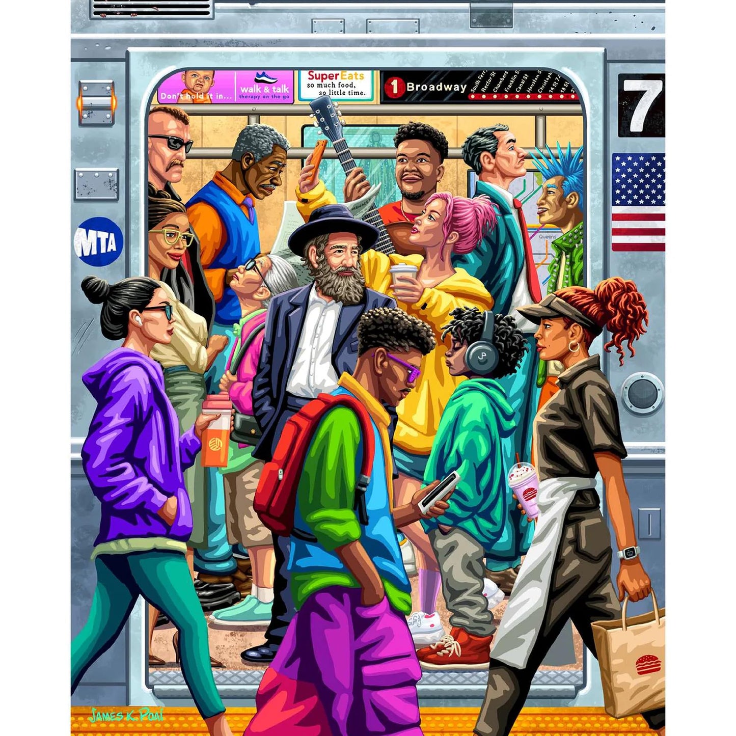 Boardwalk Puzzles NYC Subway, 500 Piece Jigsaw Puzzle for Adults, 16 x 20 Inches, Made in USA
