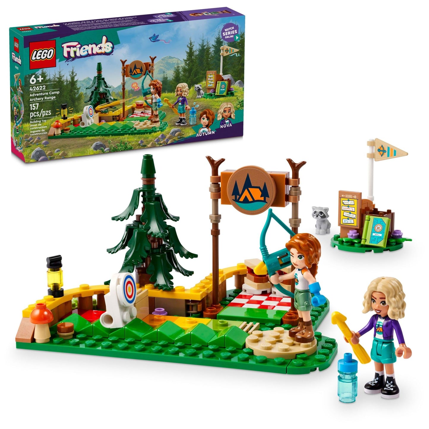LEGO Friends Adventure Camp Archery Range Toy, Archery Set for Kids with Toy Bow and Arrows, Adventure Building Playset for Girls and Boys Ages 6