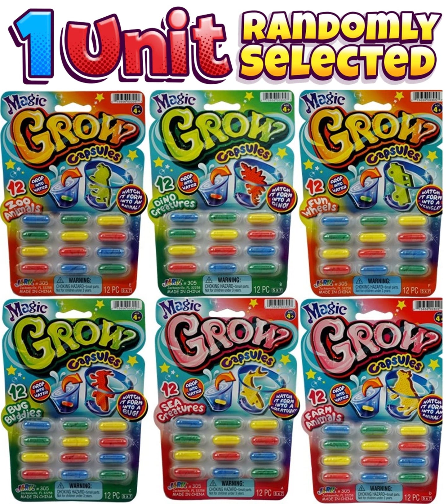 JA-RU Magic Grow, 18 Capsules, Sea Animals, 1-Pack