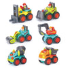 6 Pieces Construction Vehicles Toy Trucks Set - Bulldozer, Cement Mixer, Dumper, Forklift, Excavator and Road Roller for Your Little Contractor - Push