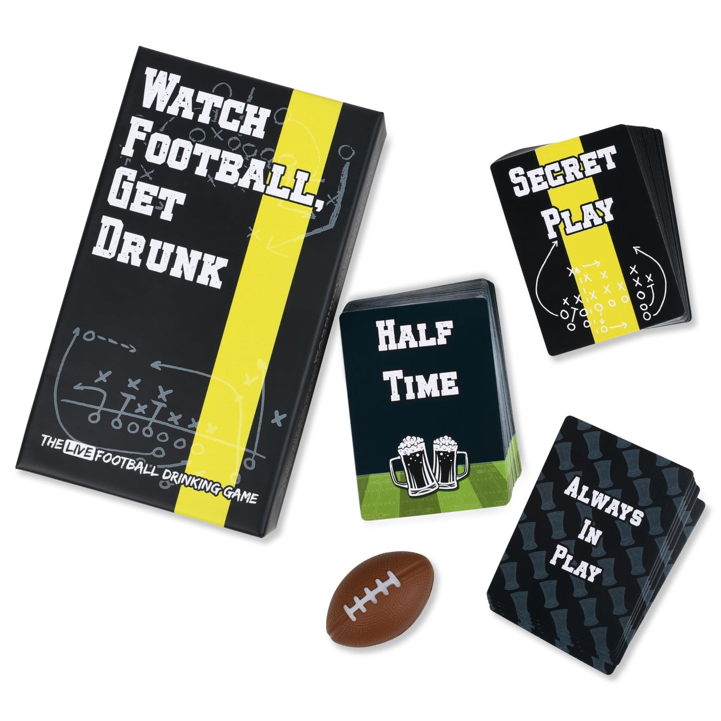 Falling Whale Games Watch Football, Get Drunk - The Live Football Drinking Game | with Mini Foam Ball (2025 Edition)