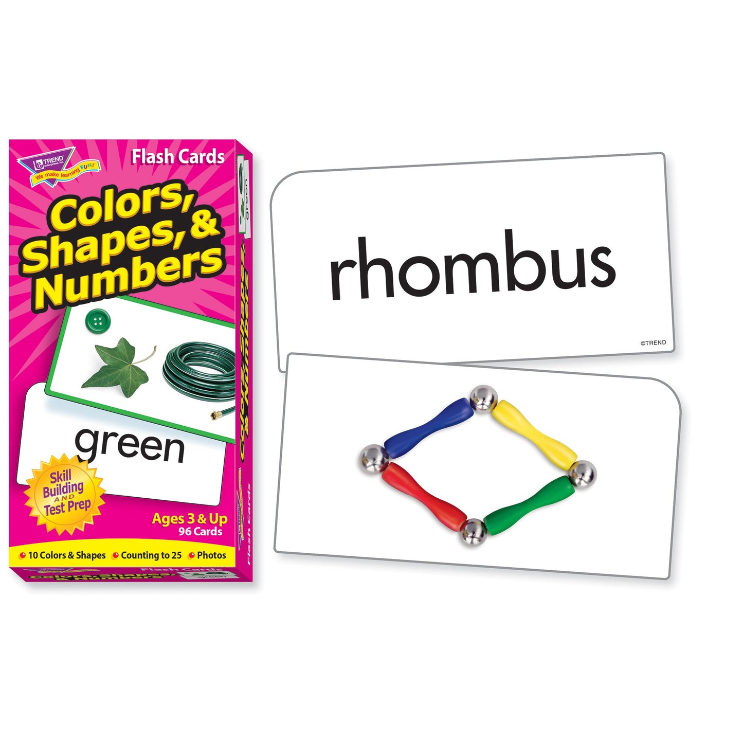 Trend Enterprises: Colors, Shapes & Numbers Skill Drill Flash Cards, Exciting Way for Everyone to Learn, Great for Skill Building and Test Prep, 96