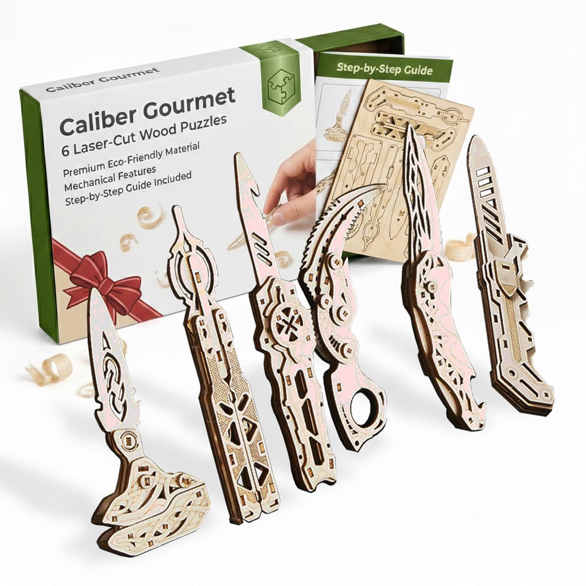Caliber Gourmet 3D Wood Knives Puzzles 6PC Set