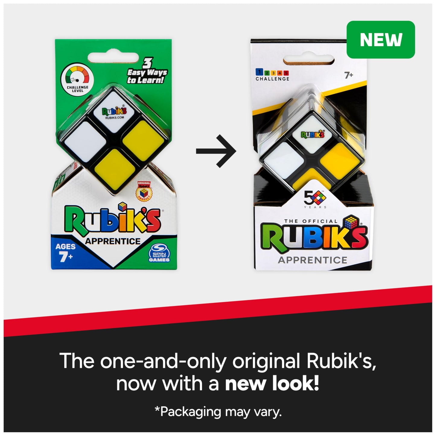 Rubik's Cube 2x2 Apprentice Puzzle Cube & Brain Teaser Fidget Toy