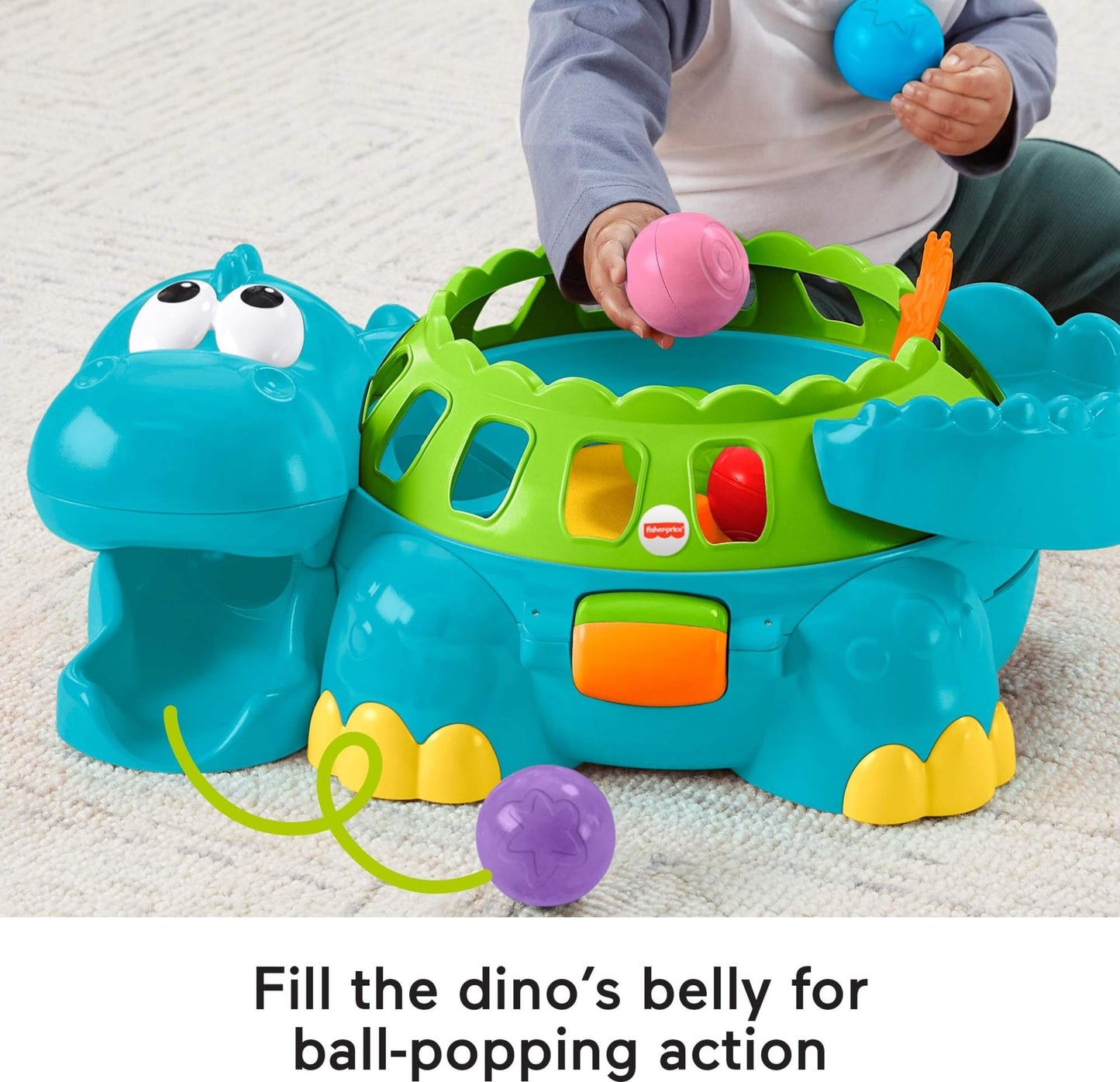 Fisher-Price Poppity Pop Musical Dino Ball-Popper, Blue