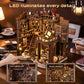 3DVASE Book Nooks for Adults, DIY Miniature Dollhouse Book Nook Kit, Model Kits Craft Kits for Adults, 3D Wooden Puzzle Book Nook Craft Bookshelf