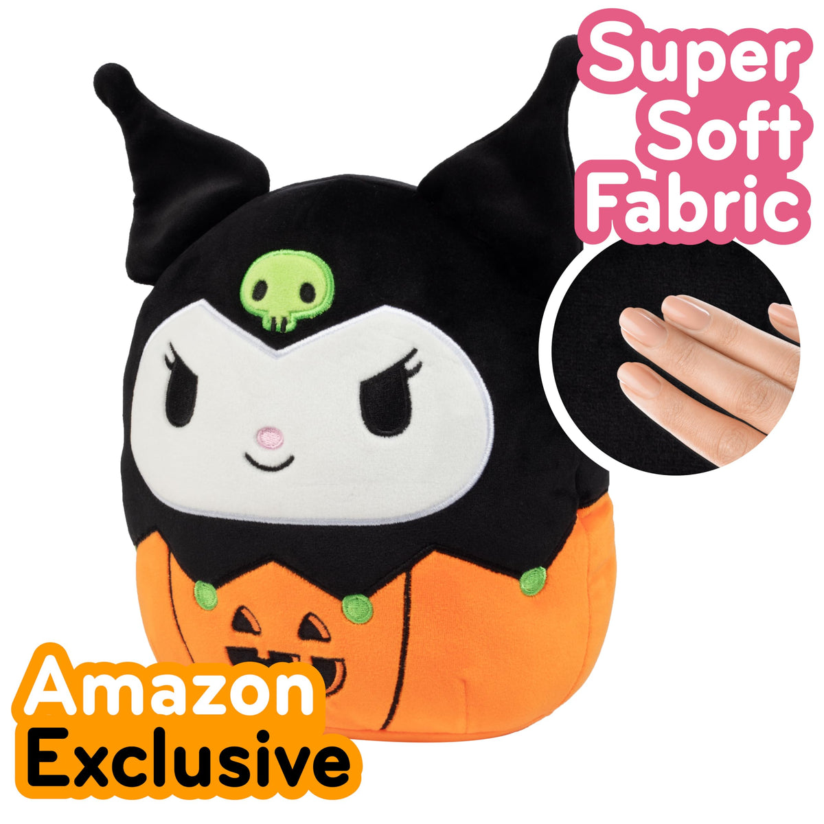 Squishmallows 8-Inch Halloween Kuromi Hello Kitty Pumpkin Jazwares Plush