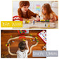 KipiPol Wooden Train Sets for Boys 2-4-7 - 38 Pcs Wood Train Set for Toddlers w/Crane, Bridge & Wooden Train Tracks - Train Toys for 3 Year Old Boys
