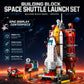 FNSJFYZS Space Shuttle Launch Center Building Blocks Set, Rocket Launch Base Model with Orbiter, Satellite, Rover & Radar Station, Aerospace