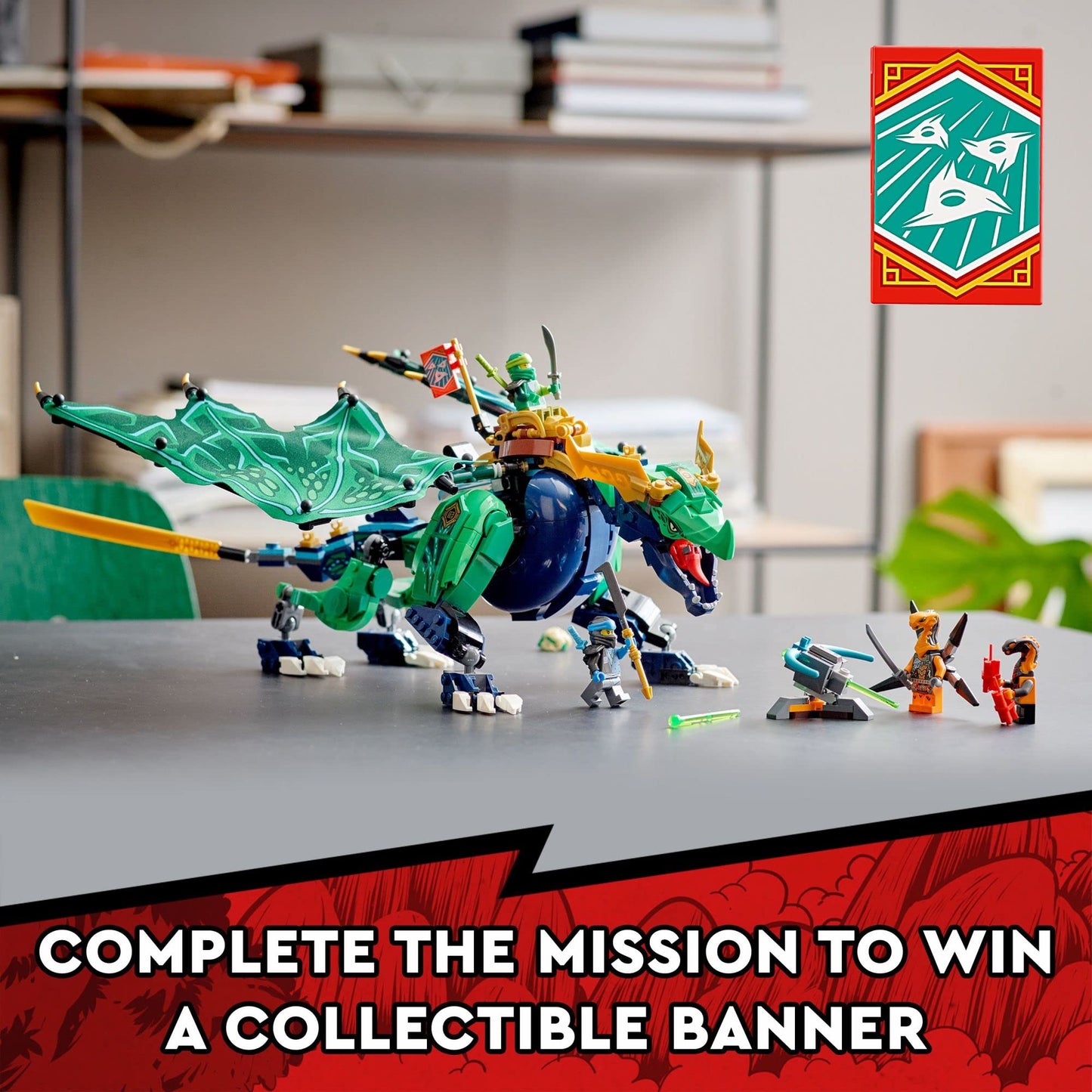 LEGO NINJAGO Lloyd’s Legendary Dragon Toy, 71766 Set with Snake Figures & NYA Minifigure, Collectible Mission Banner Series