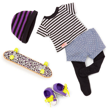 Our Generation - That's How I Roll - Sports Outfit - Skateboard Accessory - 18-Inch Doll Clothes - Pretend Play - Toy for Kids 3 Years +
