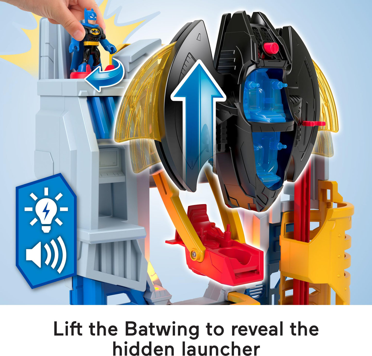 Fisher-Price Imaginext DC Super Friends, Batman Toy, Ultimate Headquarters Playset 2-Ft Tall, Lights Sounds & 10 Pieces for Kids Ages 3+ Years