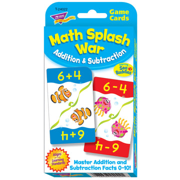 Trend Math Splash War Addition & Subtraction Challenge Cards, Ages 6-9, Grades 1-3