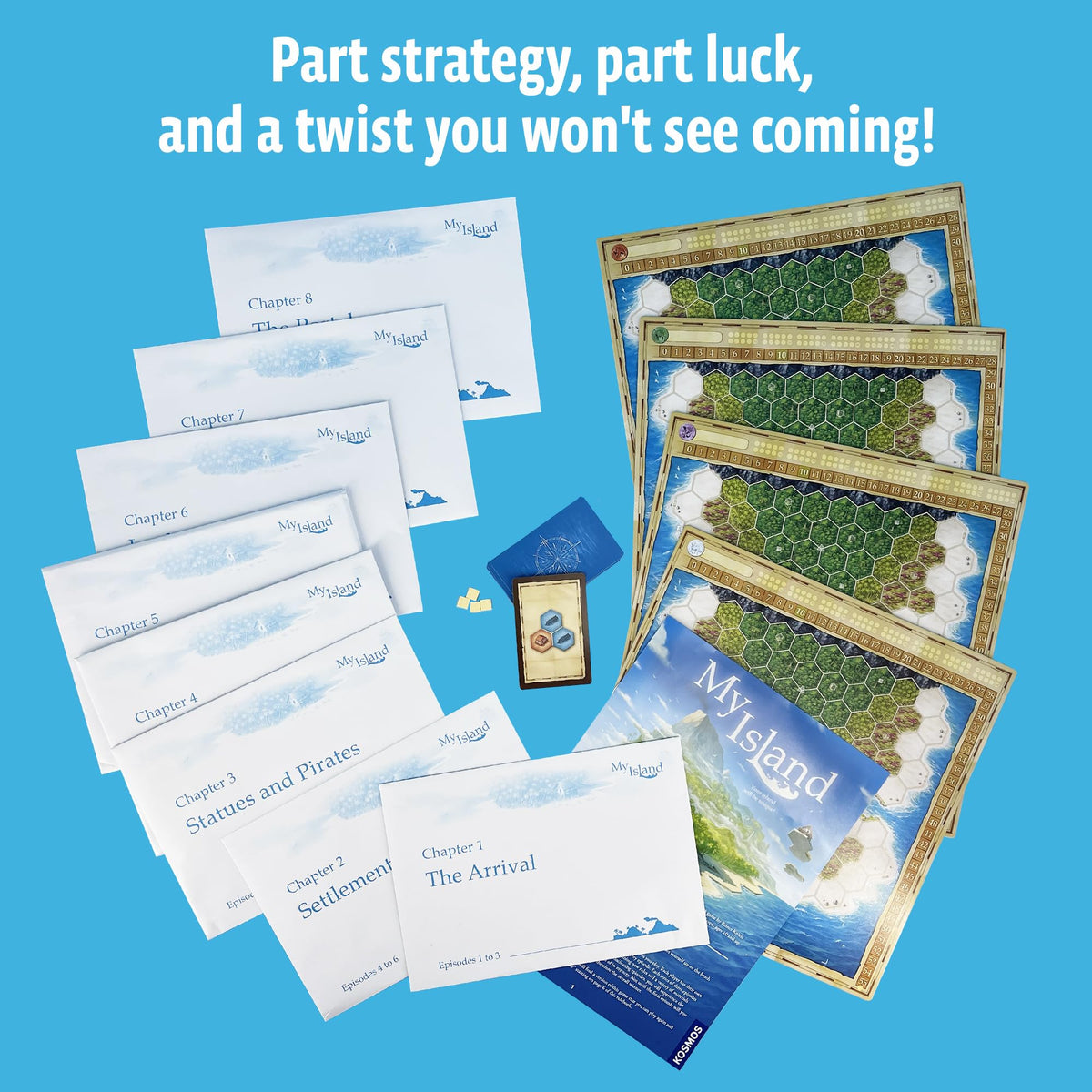 Thames & Kosmos My Island | Legacy Family Board Game | 24-Episode Island-Building Campaign | By Reiner Knizia | 2-4 Players | Ages 10+