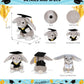DolliBu Grey Rabbit Graduation Plush Toy - Soft Huggable Graduation Stuffed Animal Dress Up with Gown and Cap with Tassel Outfit with Personalization