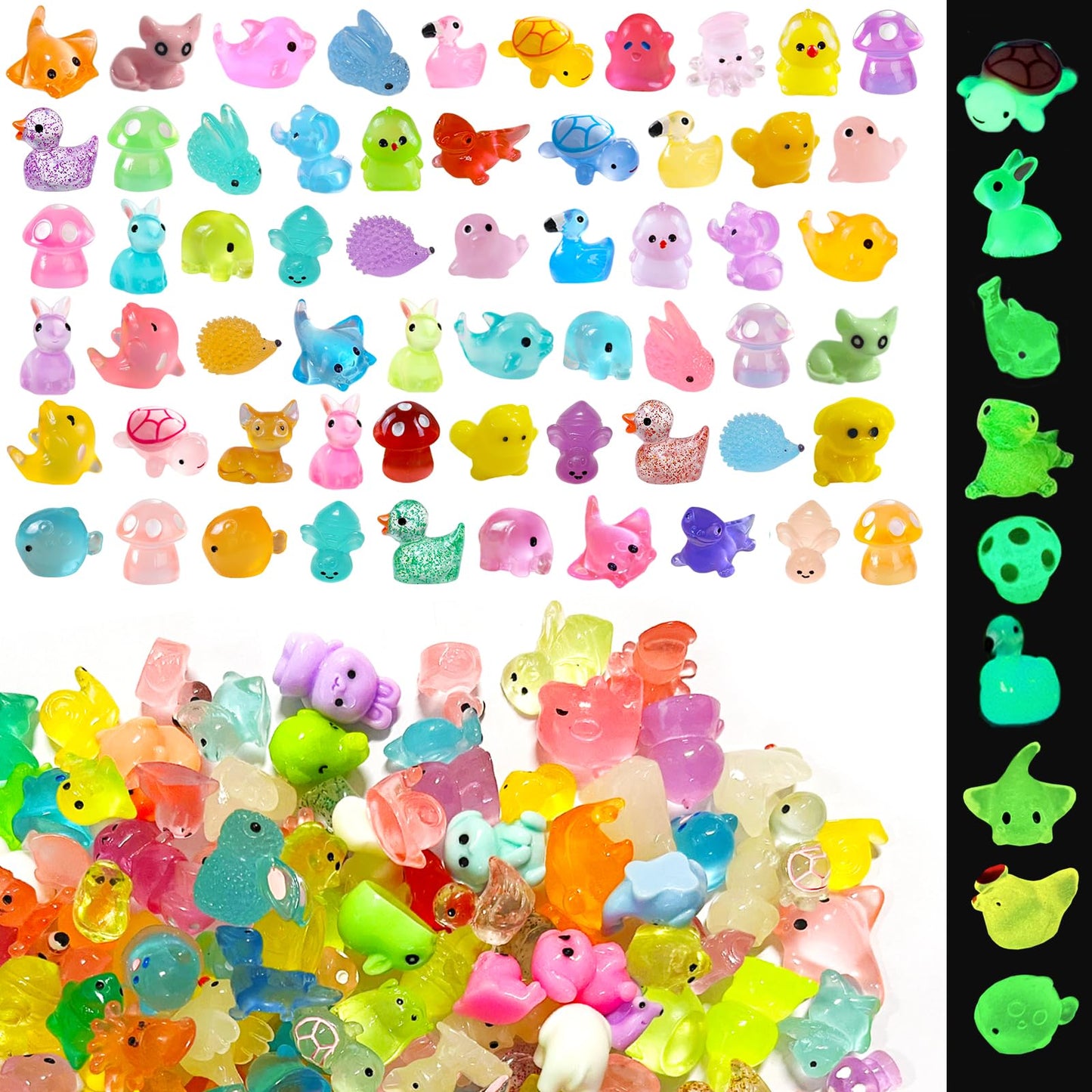 Guuozzli 200 Pcs Mini Resin Animals,Variety Little Small Figures Miniature,Tiny Resin Animals Bulk for Micro Fairy Garden Dollhouse Landscape