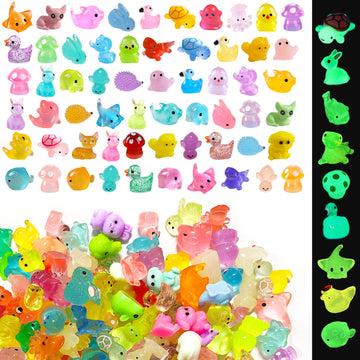 Guuozzli 200 Pcs Mini Resin Animals,Variety Little Small Figures Miniature,Tiny Resin Animals Bulk for Micro Fairy Garden Dollhouse Landscape