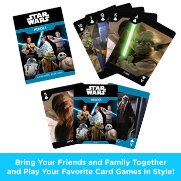 Aquarius Star Wars Playing Cards - Light Side Heroes Themed Deck of Cards for Your Favorite Card Games - Officially Licensed Star Wars Merchandise