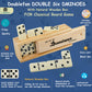 Dominos Set for Adults, Double 6 Domino Game, Double Six Standard Domino with Natural Wooden Box, 28 Tiles,Tradditional Board Game for Adults