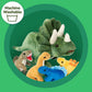 PREXTEX 15-Inch Triceratops Dinosaur Stuffed Animal Set with 4 Dino Plush Toys Inside, Large Zippered Pouch Dinosaur for Boys and Girls, Stuffed