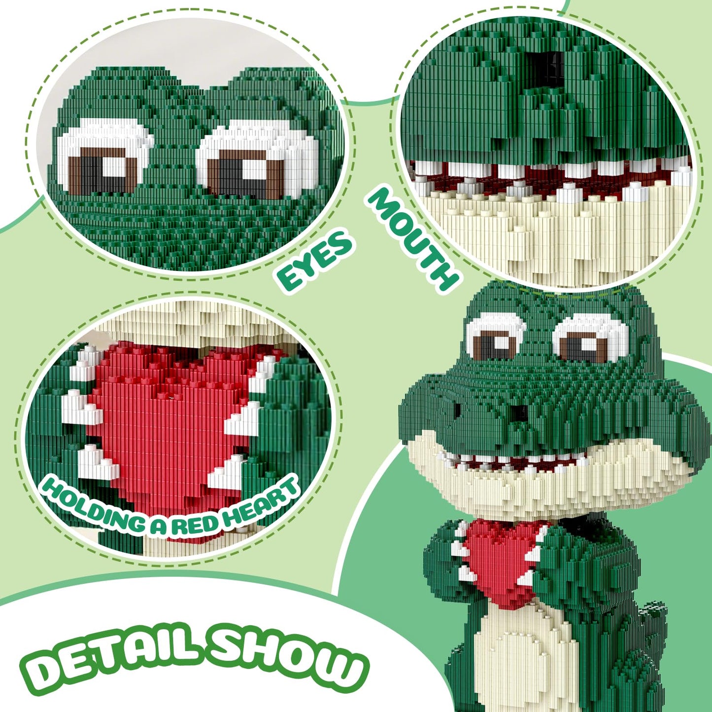 APENGBAOL Animal Love Crocodile Micro Mini Building Blocks Set?9874PCS 39cm High Series? Gift for Adults