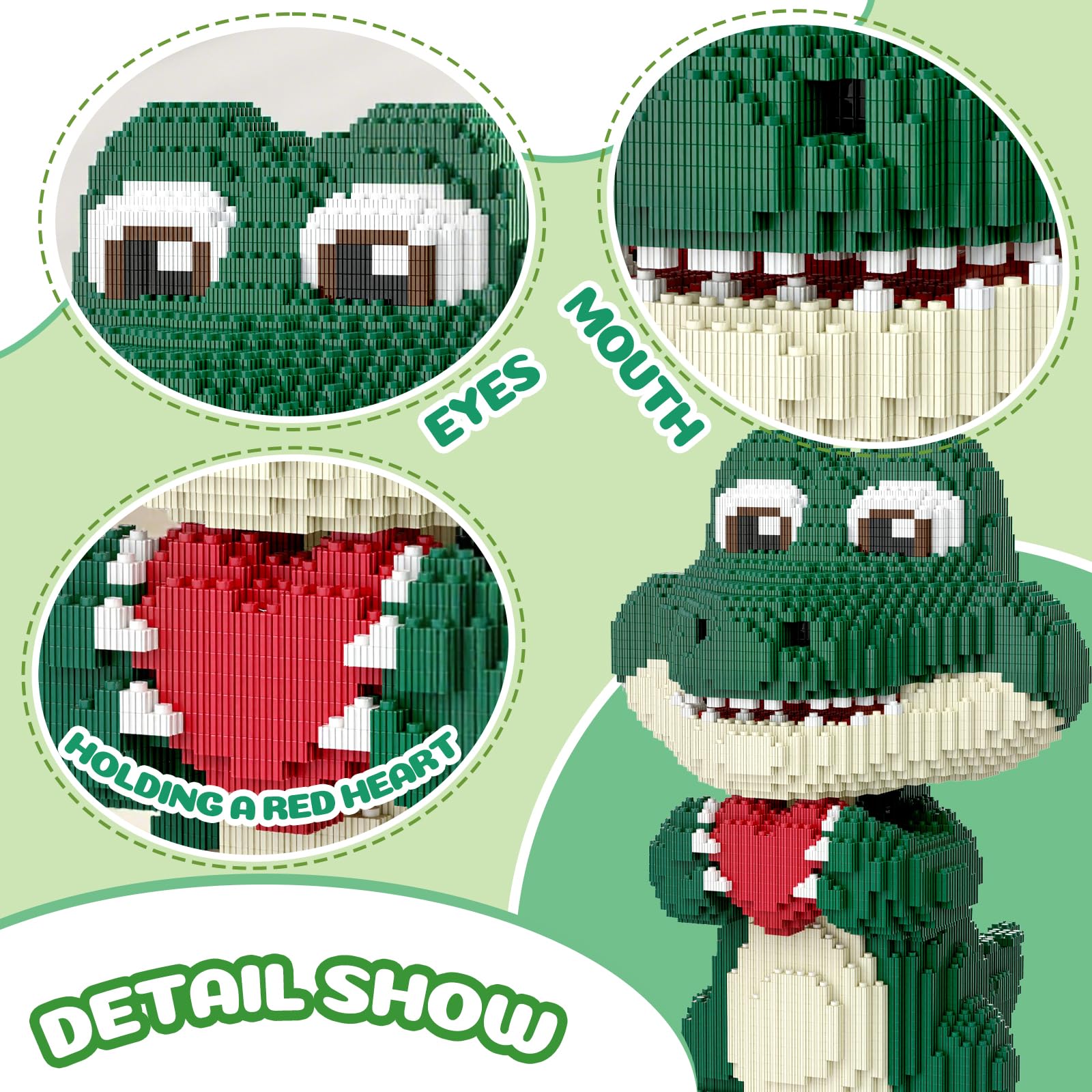 APENGBAOL Animal Love Crocodile Micro Mini Building Blocks Set?9874PCS 39cm High Series? Gift for Adults