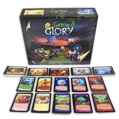 Goblins & Glory Strategy Board Game - Fantasy Deck Building Adventure with Heroes, Monsters & Quests - Fun Card Game for Adults & Teens, Ages 14+, 3-5