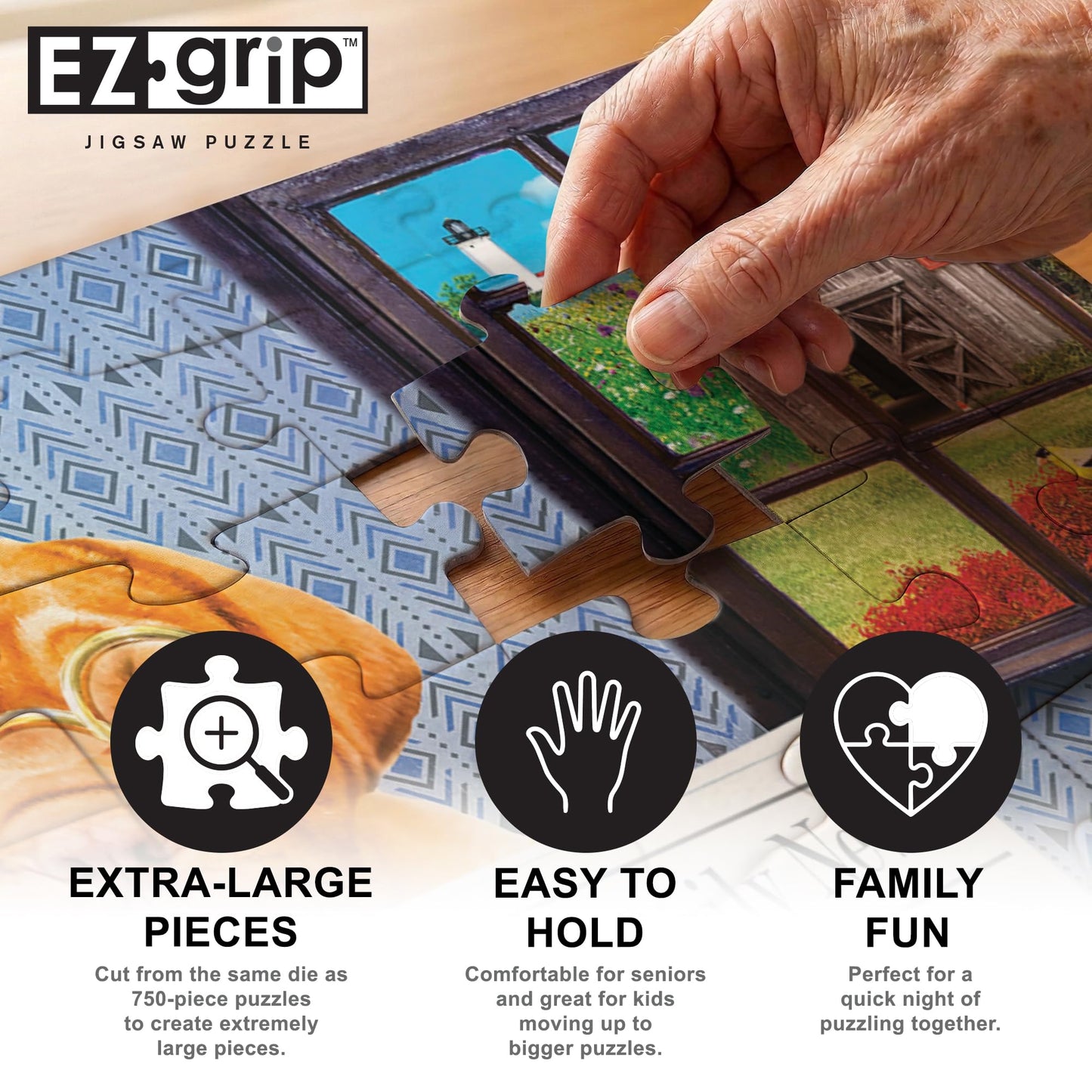 MasterPieces 300 Piece EZ Grip Jigsaw Puzzle for Adults and Family - The Library - 18" x 24"