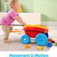 MEGA BLOKS First Builders Toddler Building Toy, Block Scooping Pull Wagon with 20 Pieces and Built-in Storage, Picks Up Blocks, Red, Kids Ages 1+