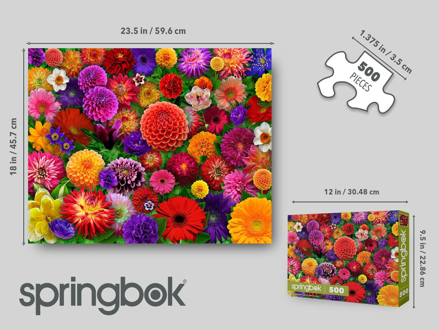 Springbok Blooming Every Daisy 500 Piece Flower Jigsaw Puzzle for Adults