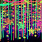 508ft UV Neon Paper Garland Crepe Streamers Glow in The Dark Party Supplies Garland Neon Party Decorations Streamers for Blacklight Reactive