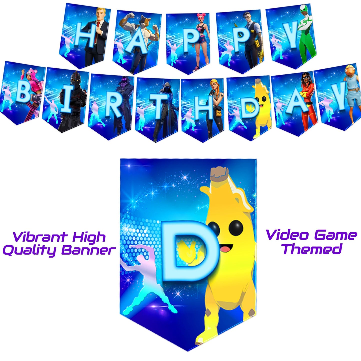 Gaming Birthday Decoration, Video Game Banner, Balloons, Toppers, Tablecloth