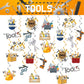 24 Pcs Tools Hanging Decorations Tools Hanging Swirls Ceiling Swirls Tools Birthday Party Supplies for Tools Party Decorations Toolbox Decorations
