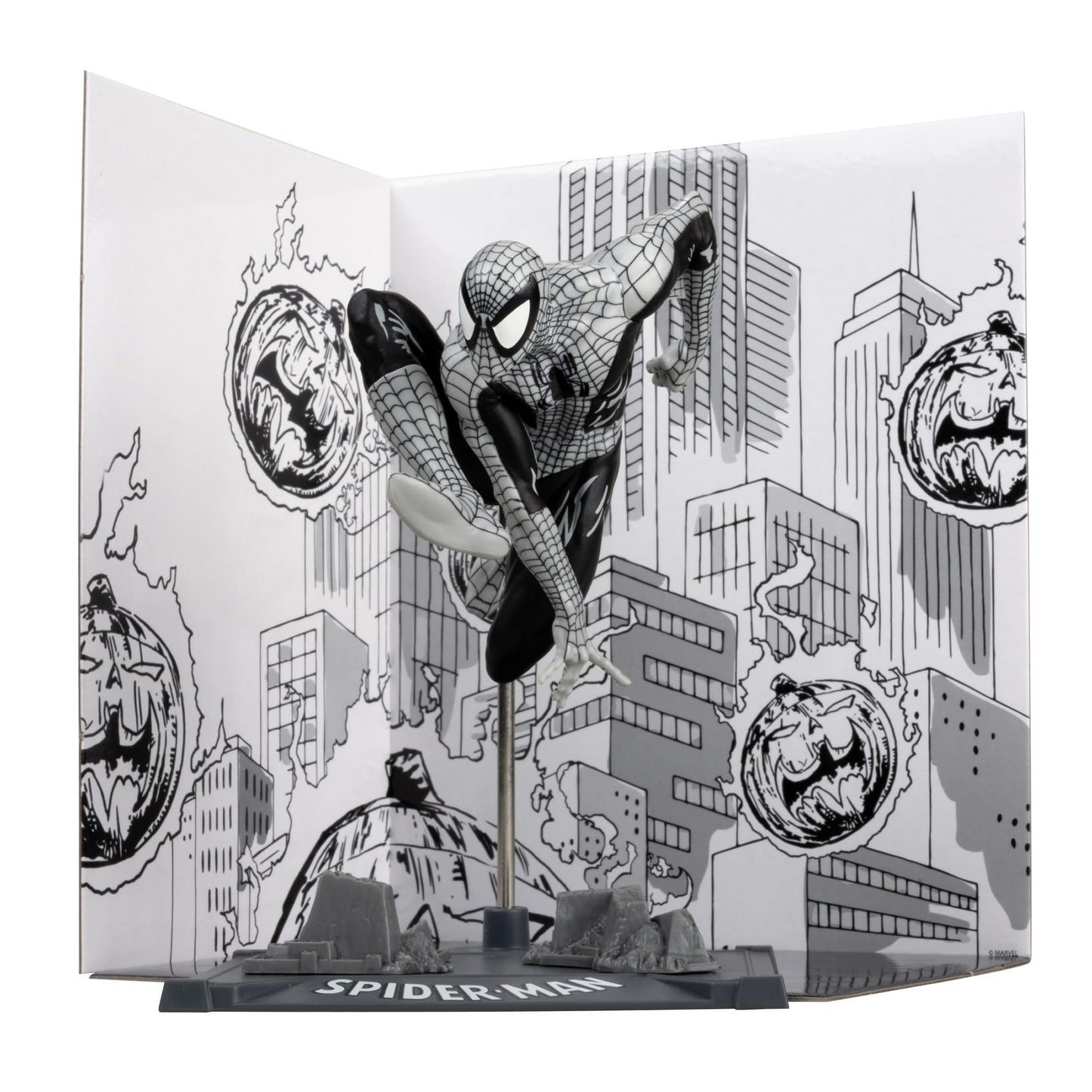 Marvel Statue Figure 1/10 Scale - Spider-Man #6 Black & White Gold Label