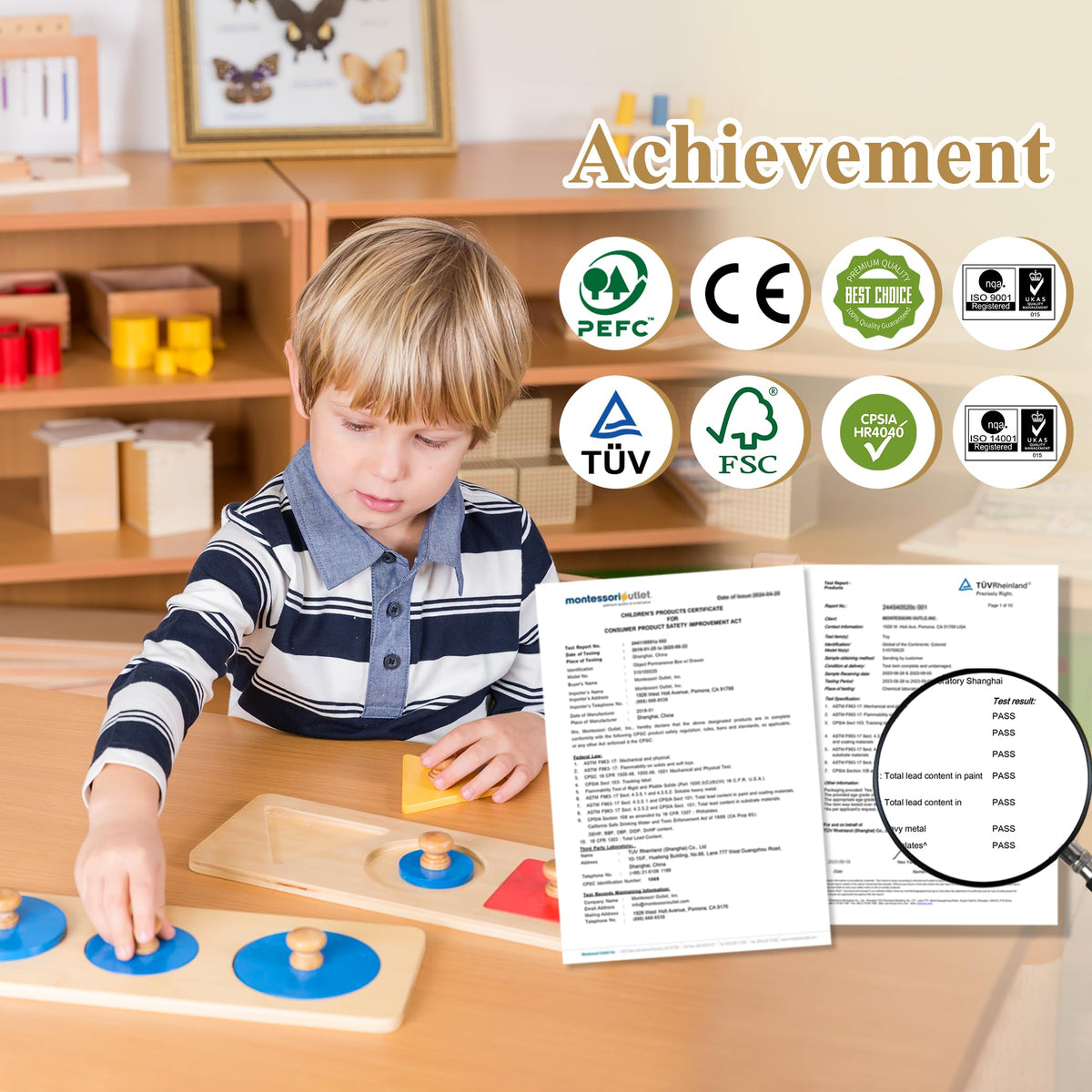 Montessori Outlet Multiple Shape Puzzles for 0-3 Years Montessori Education at School and Home