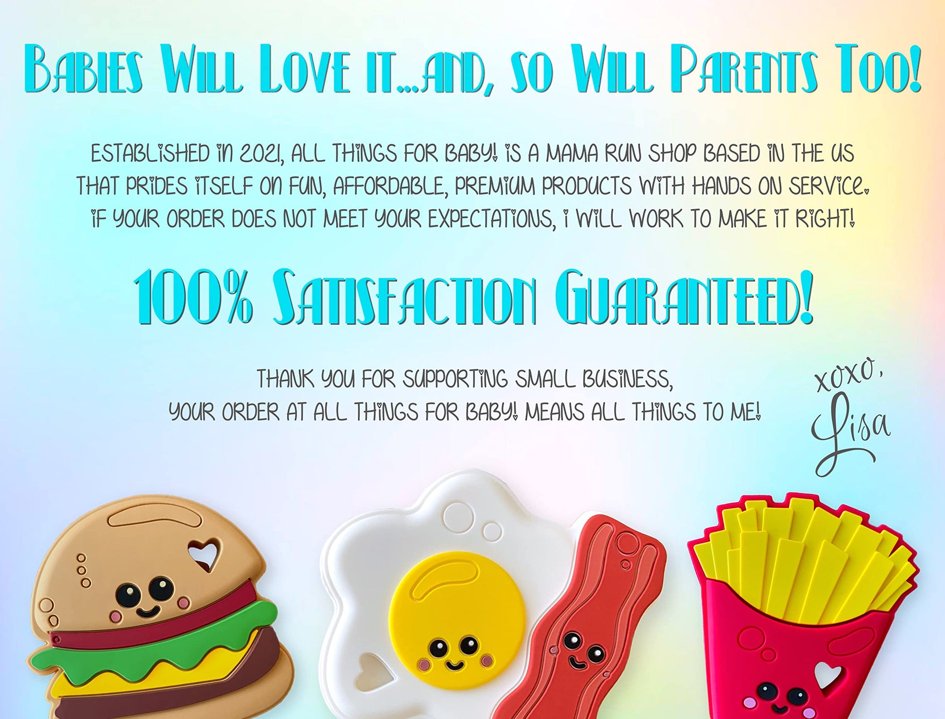 Happy French Fries Silicone Teething Toy! 100% Safe, Non-Toxic, BPA Free and Effective for Teething Pain Relief...Happy Fries Designed for a Happy