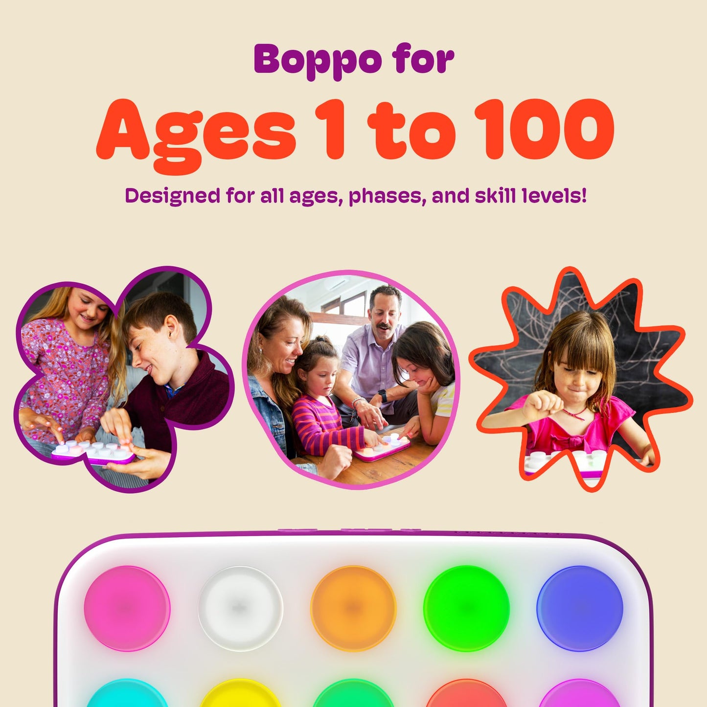 Boppo Screen-Free Learning Tablet for Kids - Interactive Handheld Games - Educational, Travel-Friendly Fun for the Whole Family - Includes 40+