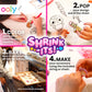 Ooly 28 PC DIY Shrinking Art Kit for Kids, 20 Plastic Pre Cut Charms and More, No Mess Creative Activity Jewelry Making Kit - Fun Friends